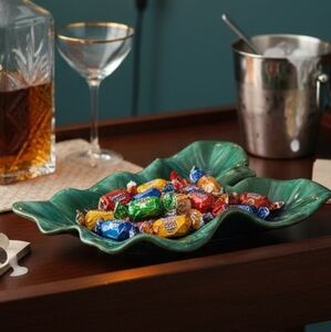 Blue Mountain Vintage Drip Glaze Leaf Dish